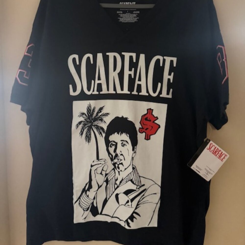 NWT Scarface Double Sided Graphic T-Shirt Large 83 TM Miami Design - Black